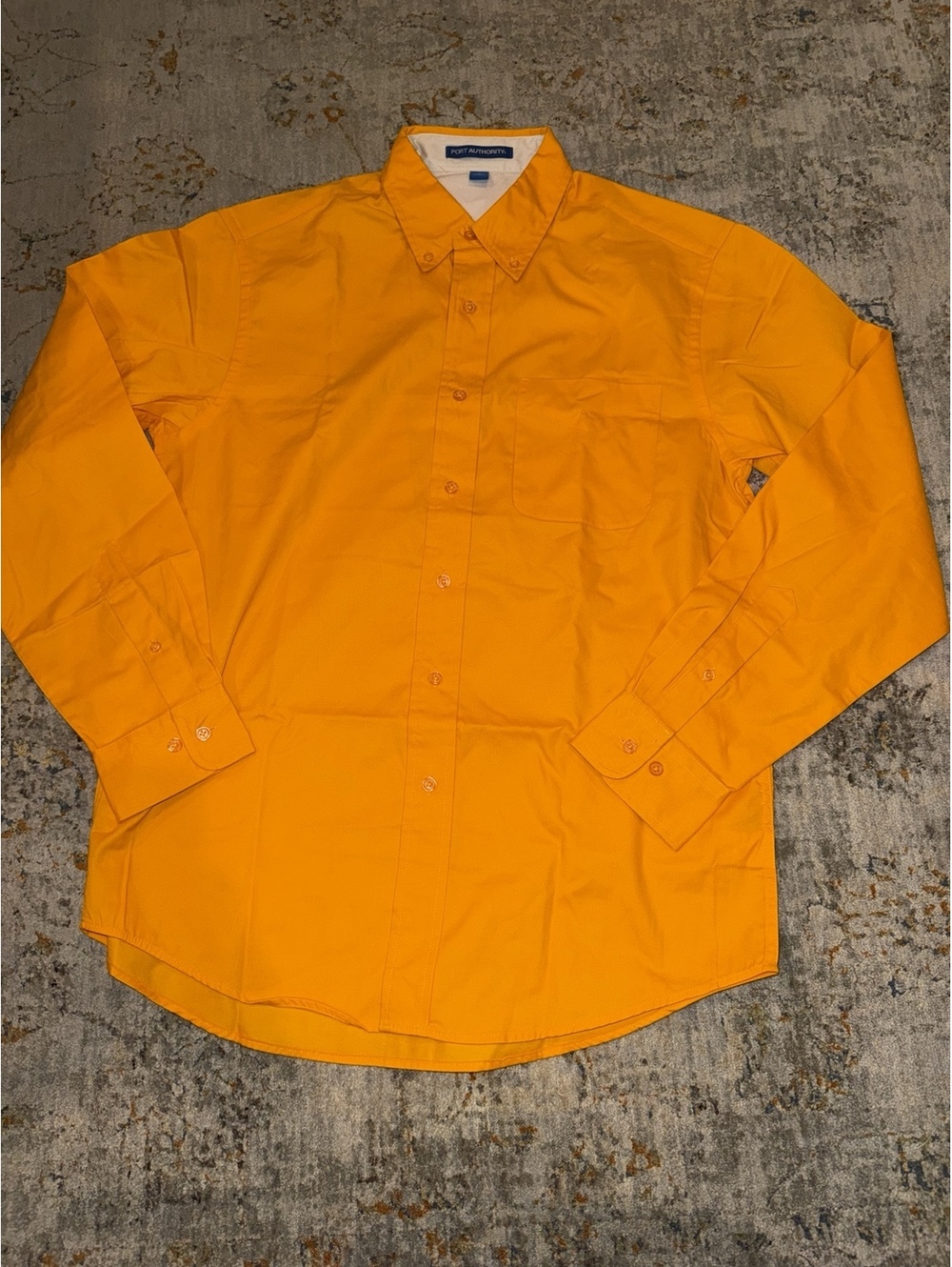 Port Authority S608 Men's S Orange Long Sleeve Button Down Shirt A424